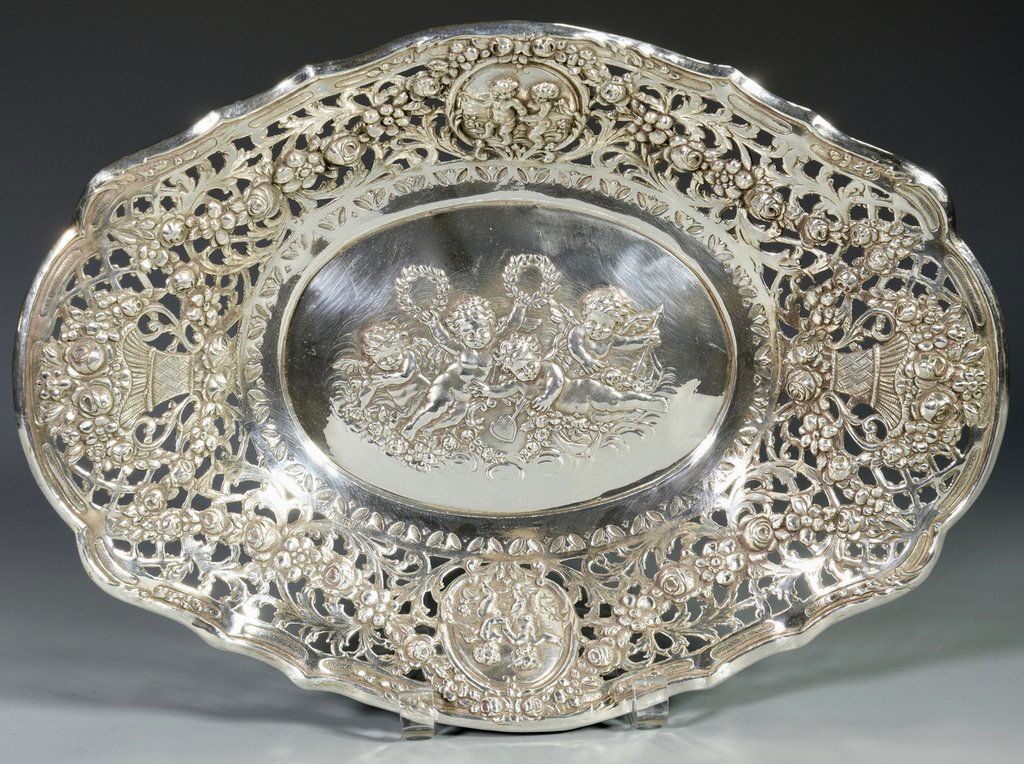 Sterling Silver Center Bowl with Cupids (1 of 6)