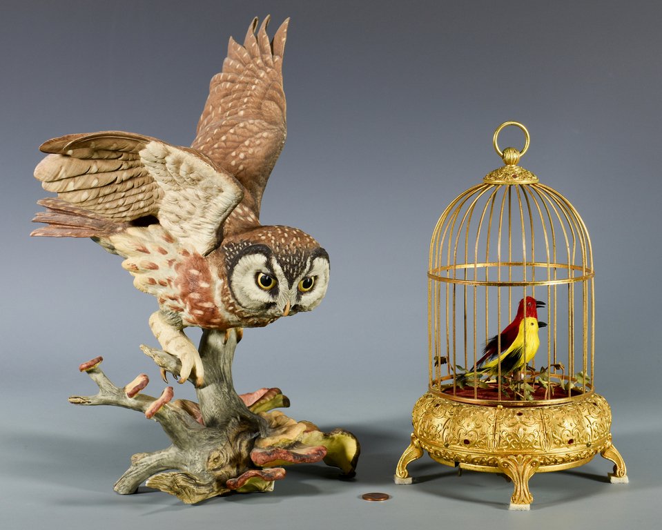 Boehm Owl & French/German Singing Bird Automaton (1 of 10)