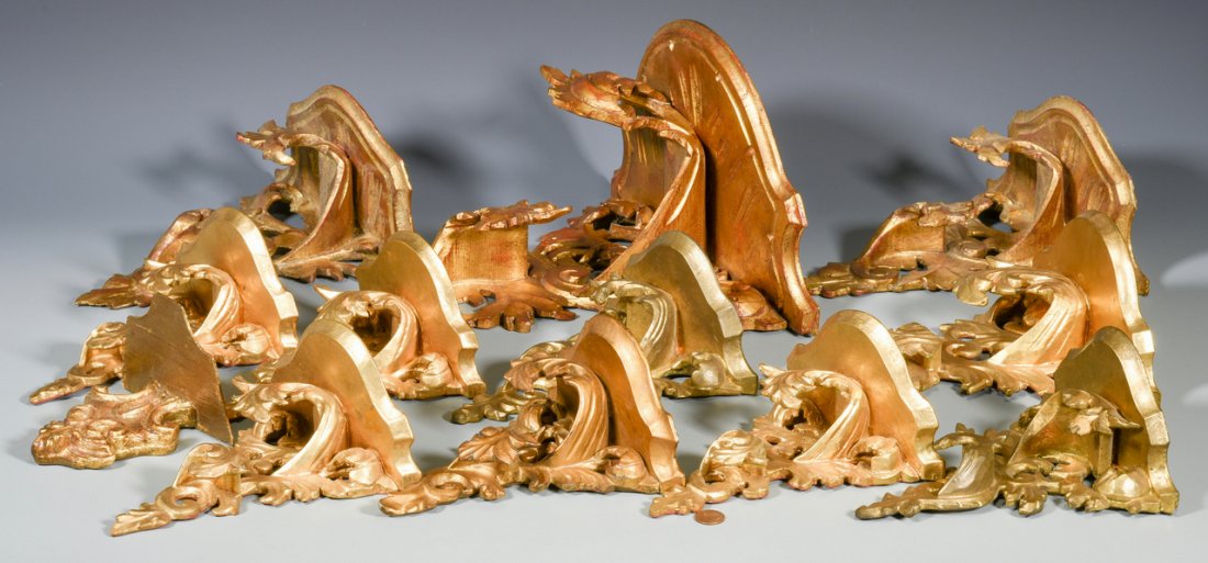 12 Italian Gilt Wood Wall Brackets (1 of 10)