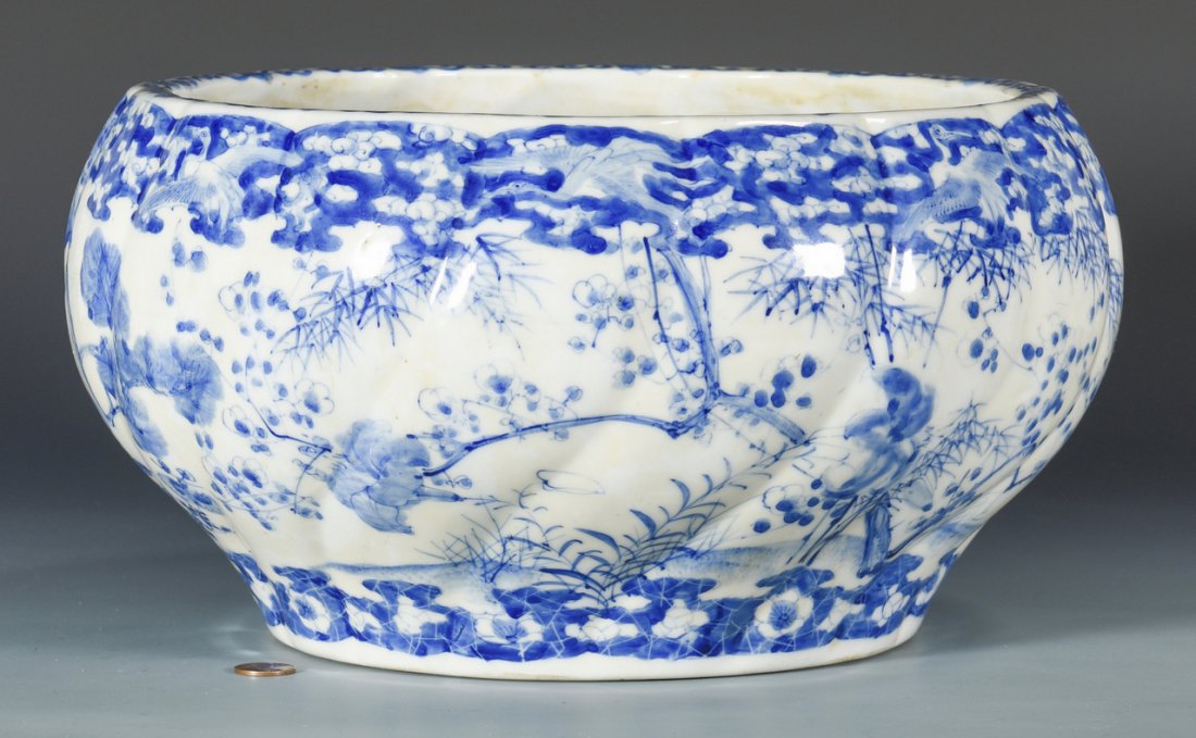 Japanese Sometsuke Porcelain Fish Bowl (1 of 5)