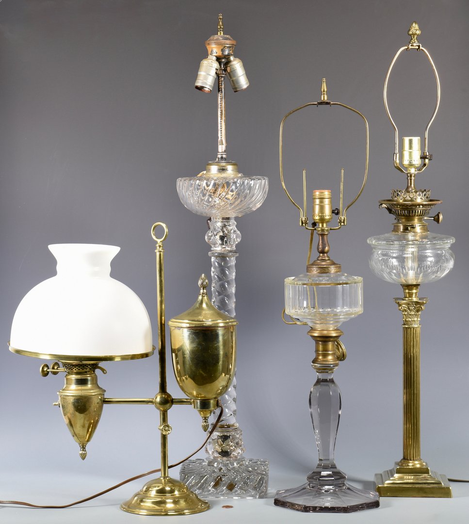 4 19th Cent. American Oil Lamps (1 of 10)