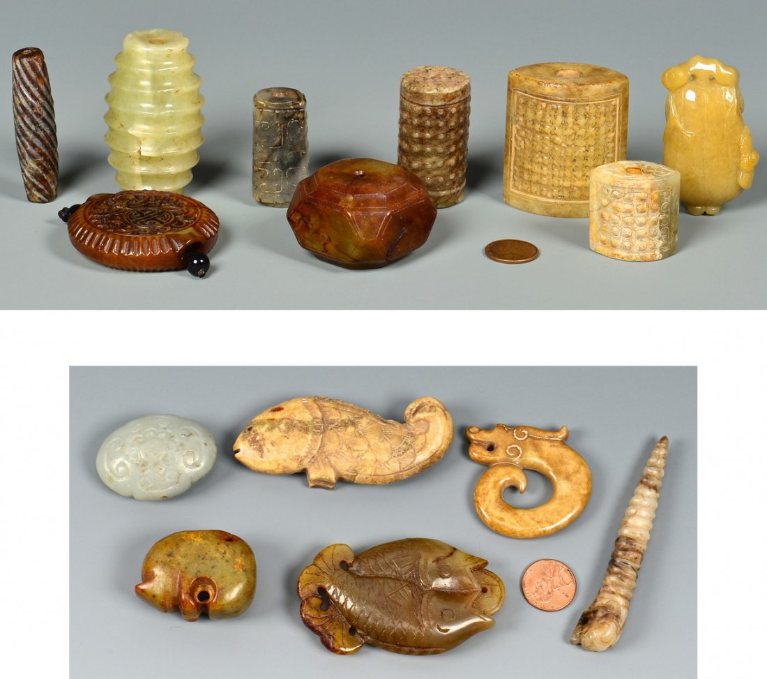 6 Hardstone Toggles & 9 Hardstone Beads (1 of 10)