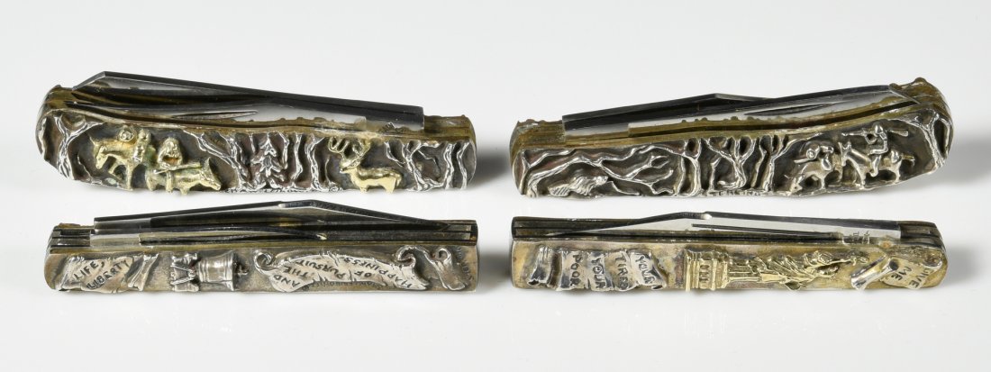 2 Sterling & Gold Trapper Knife Sets (1 of 10)