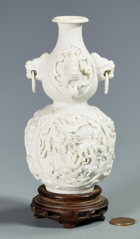 Chinese Biscuit Porcelain Double Gourd Vase (1 of 10)