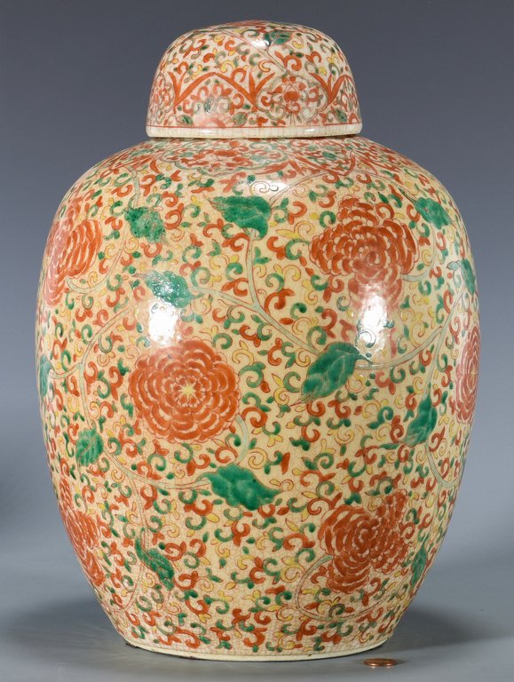 Large Chinese Famille Verte Ginger Jar (1 of 10)