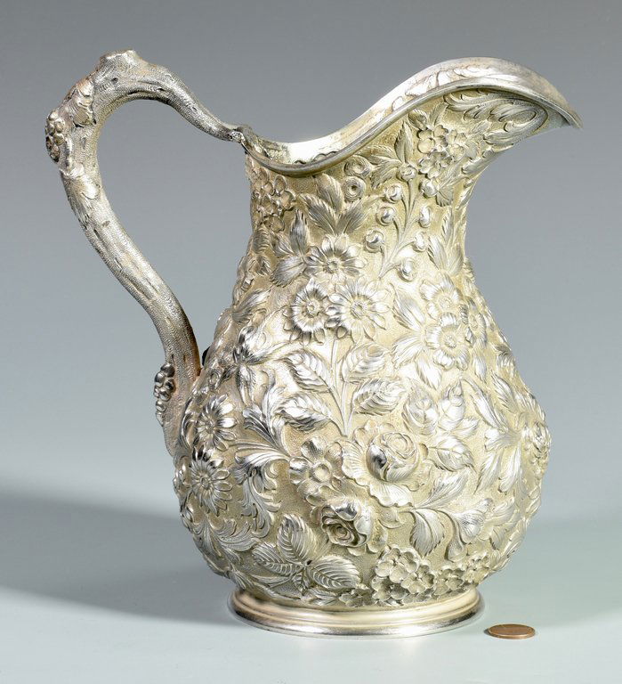 Baltimore Sterling Silver Repousse Floral Pitcher (1 of 7)