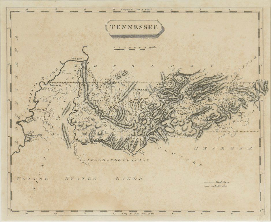 Tennessee Map, Samuel Lewis & Alexander Lawson, 1804 (1 of 8)