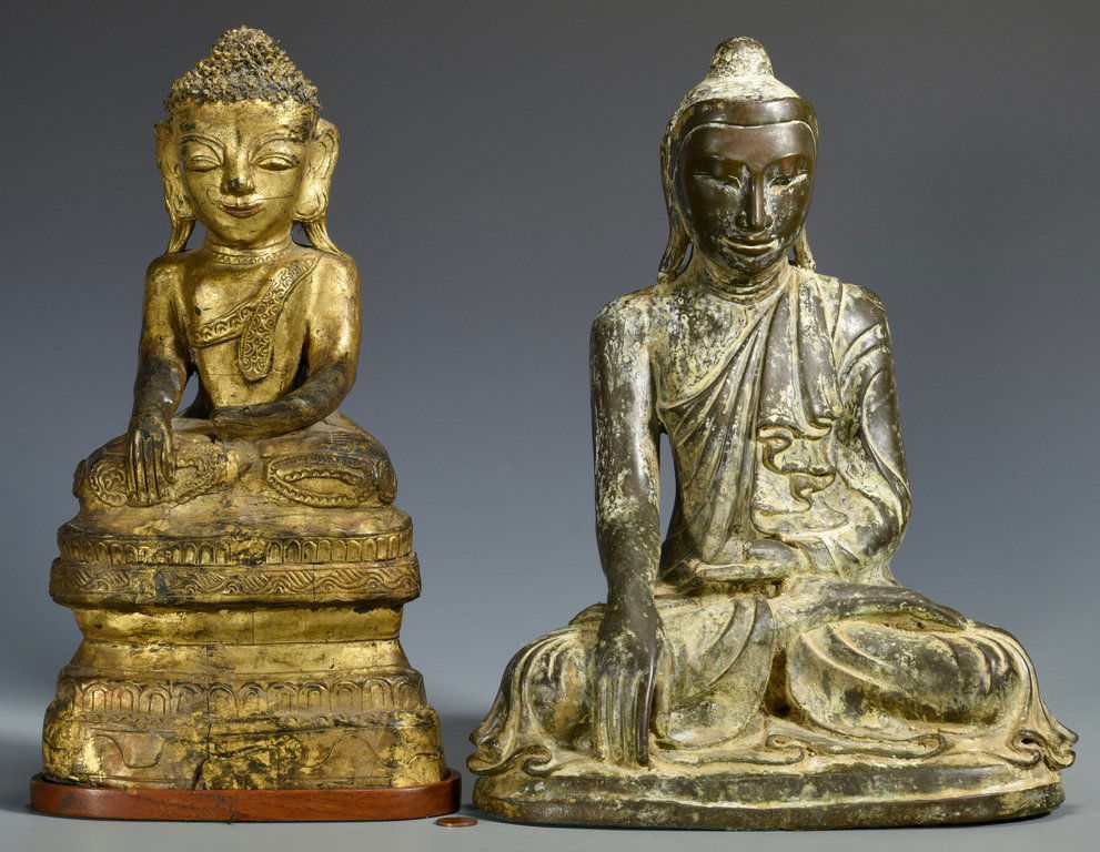 2 Southeast Asian Buddhas, incl. 1 Bronze (1 of 10)