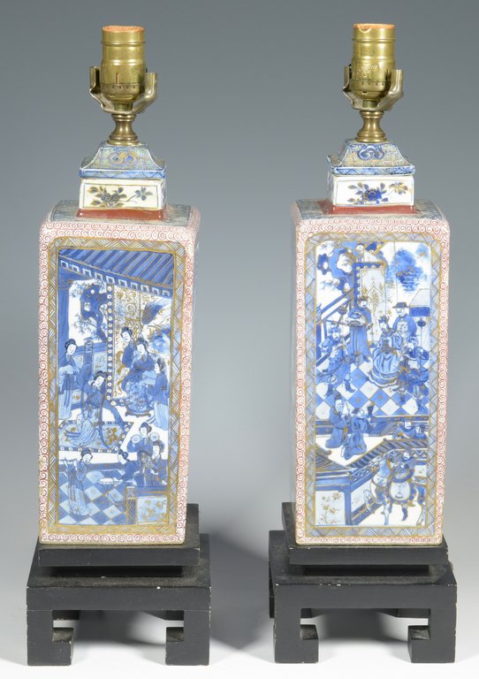 Pair Chinese lamps, Kangxi style (1 of 10)