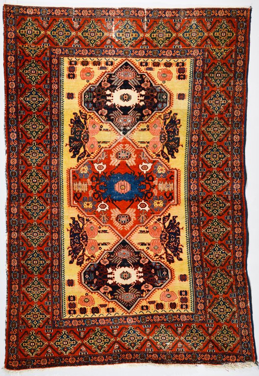 Antique Persian Senneh area rug, 4'6" x 6'9" (1 of 10)