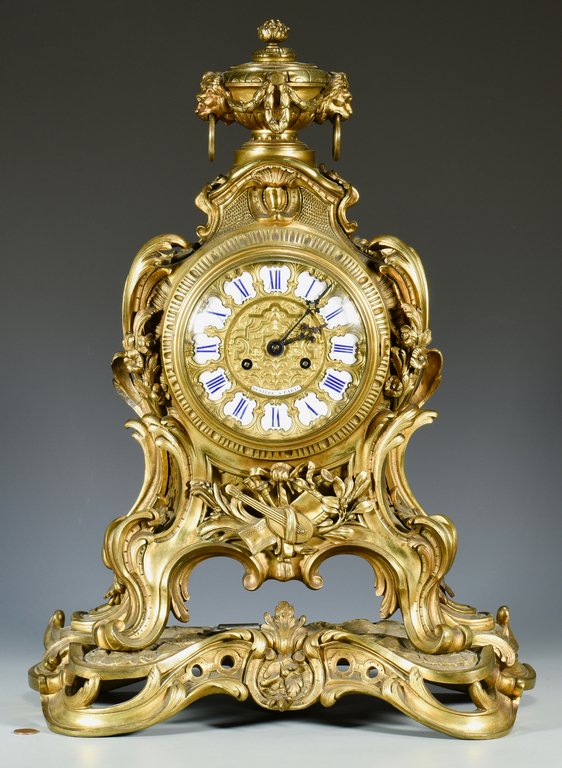 Louis XV Style Gilt Bronze Mantel Clock (1 of 10)