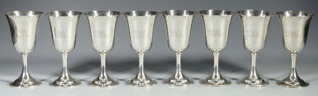 Set of 8 sterling goblets, Lord Saybrook (1 of 6)
