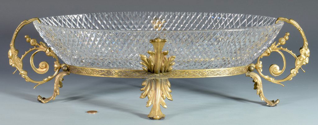 Bronze Mounted Crystal Centerpiece Bowl (1 of 8)