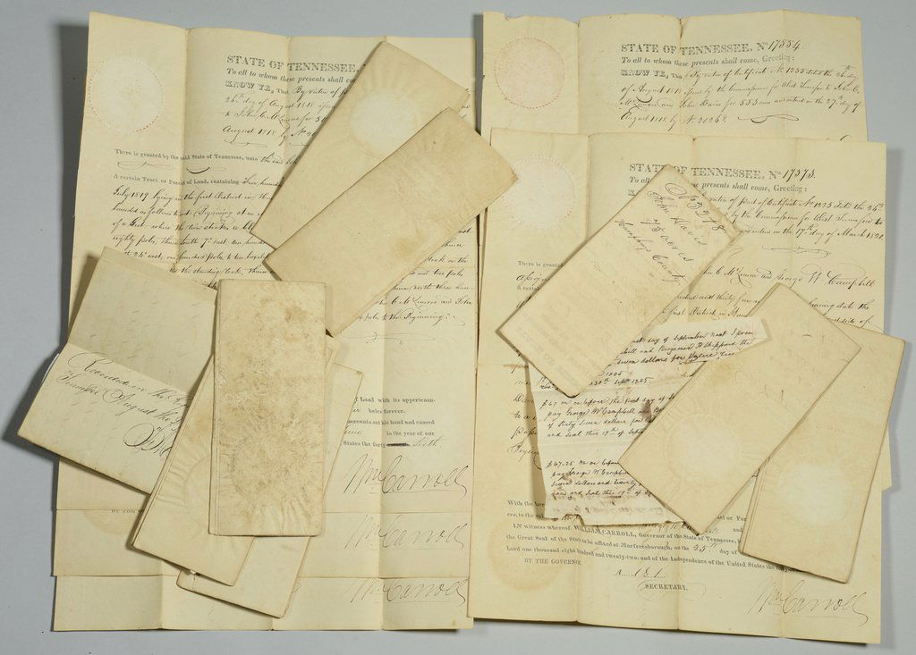 14 TN Land Grants, Gov. Wm. Carroll signed (1 of 3)