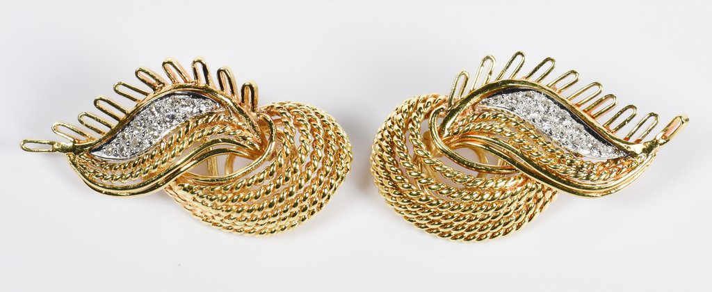 Pair 18K Diamond Twist Earrings (1 of 7)