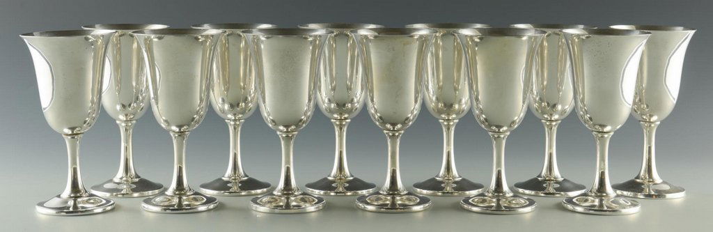 12 Wallace Sterling Silver Goblets (1 of 6)