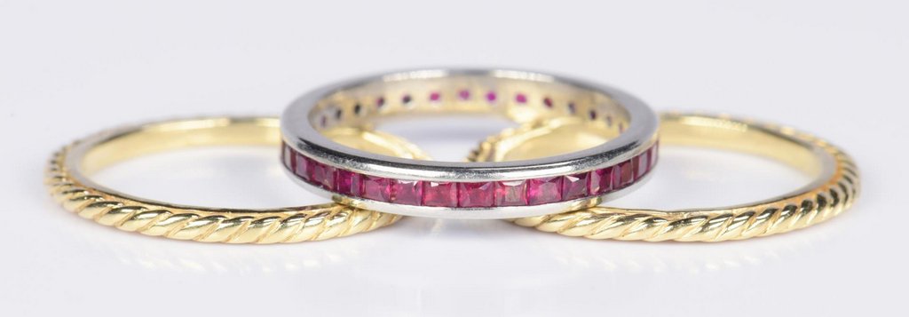 Ruby Eternity Ring & Pr. 18K Bands (1 of 3)
