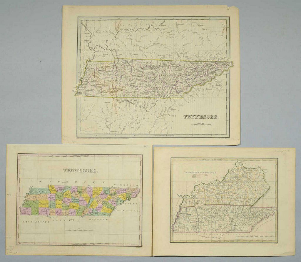 3 19th cent. Maps, 1 of TN and KY, 2 of TN (1 of 10)