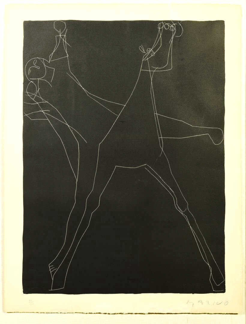 Marino Marini abstract litho, framed (1 of 6)