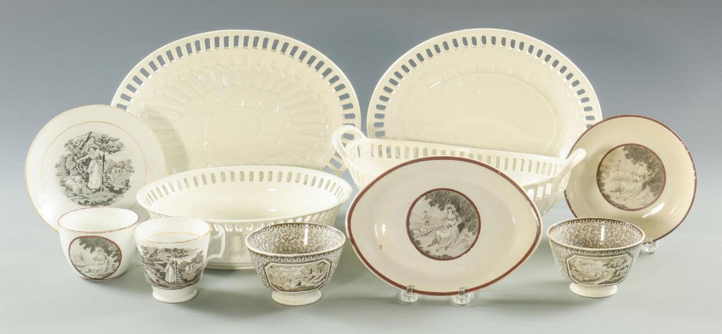 Grouping of Creamware & Transferware Porcelain (1 of 10)