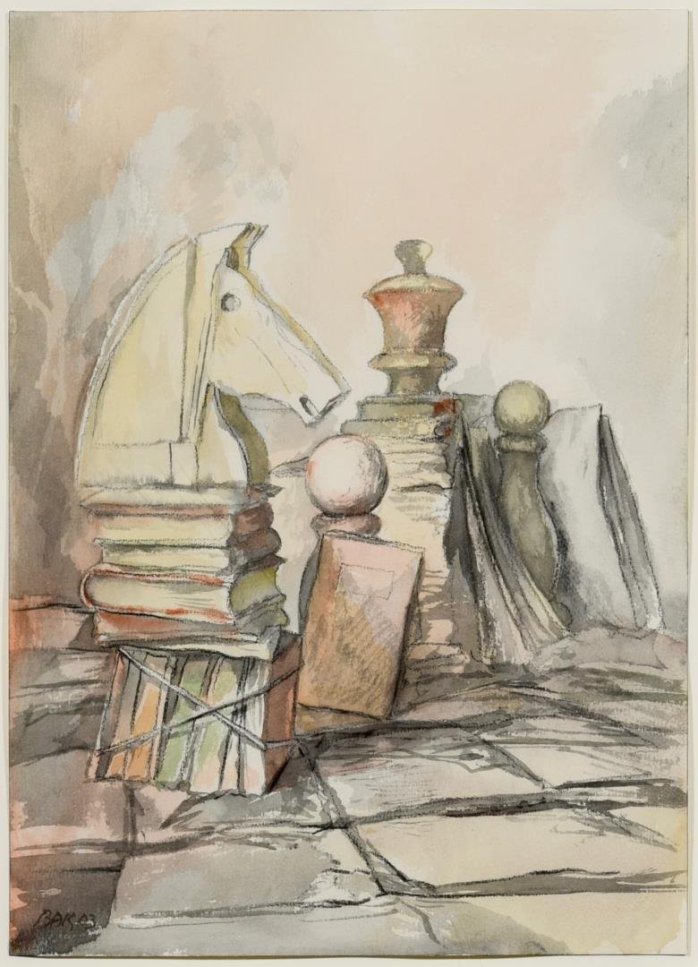 Samuel Bak Watercolor, "Transcribed" (1 of 4)