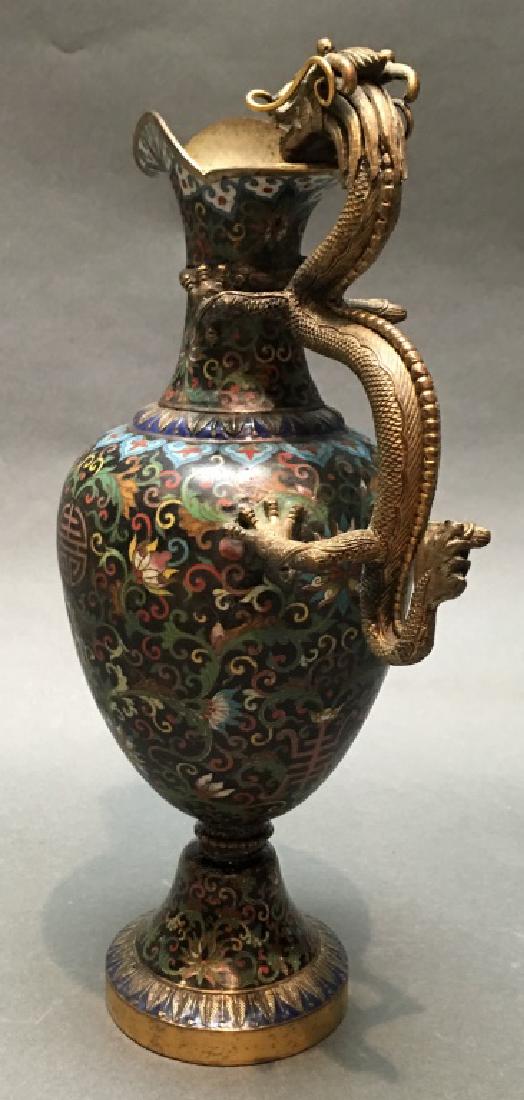 Chinese gilt cloisonne ewer, Qing dynasty (1 of 4)