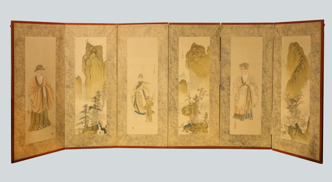 Korean six panel screen, 19th/20th c. (1 of 9)