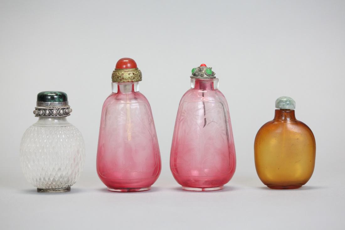 4 Chinese rock crystal/glass bottles (1 of 4)