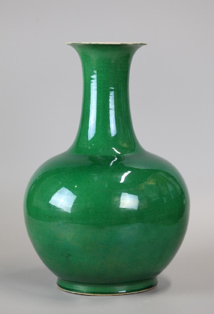 Chinese green glazed porcelain bottle vase (1 of 4)