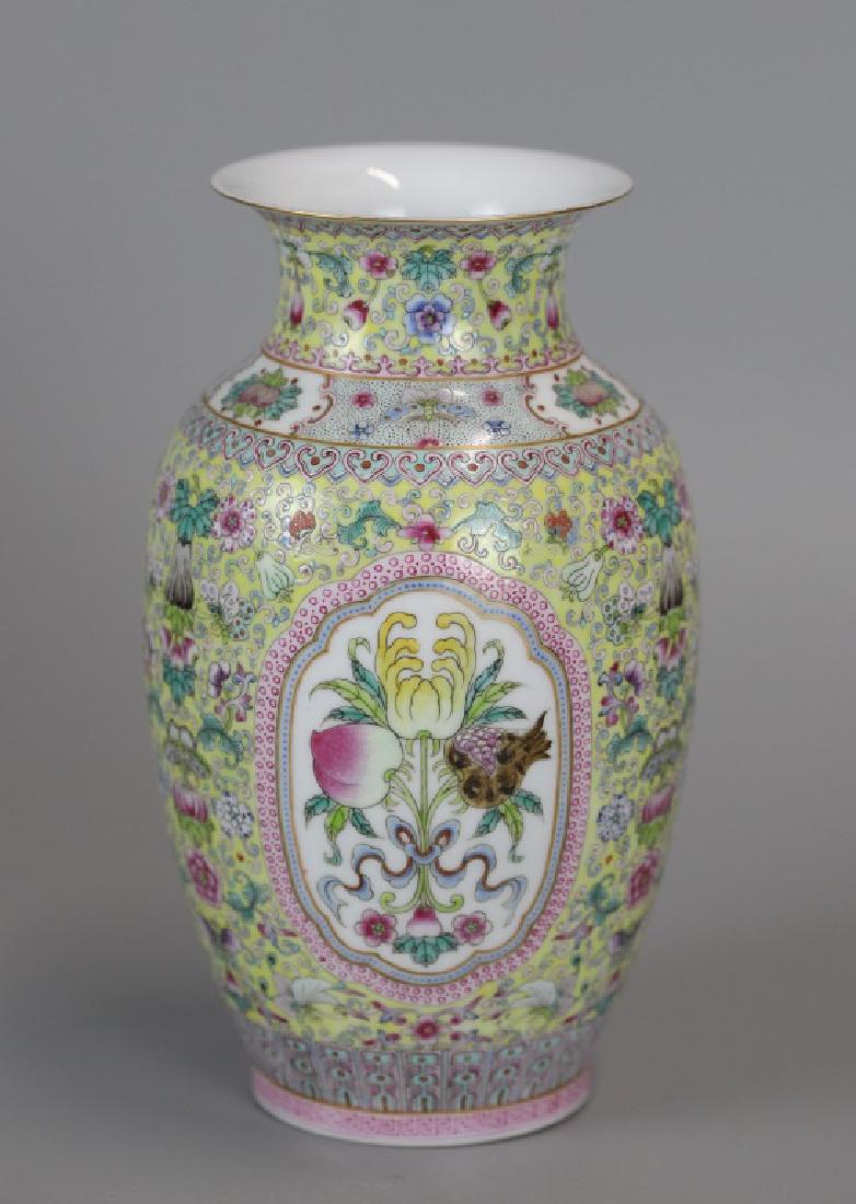 Chinese famille rose eggshell porcelain vase (1 of 4)