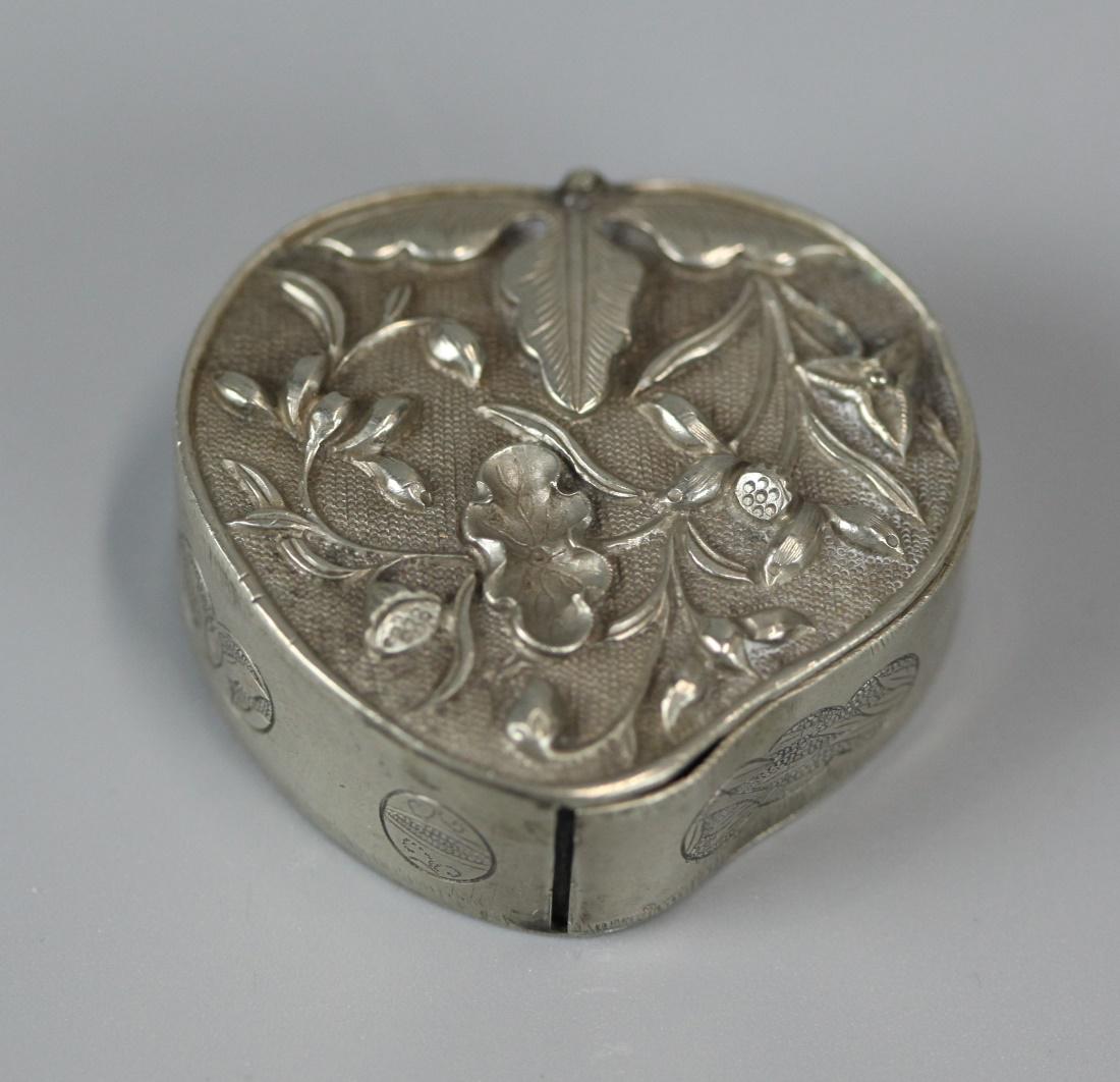 Chinese silver peach form box (1 of 5)