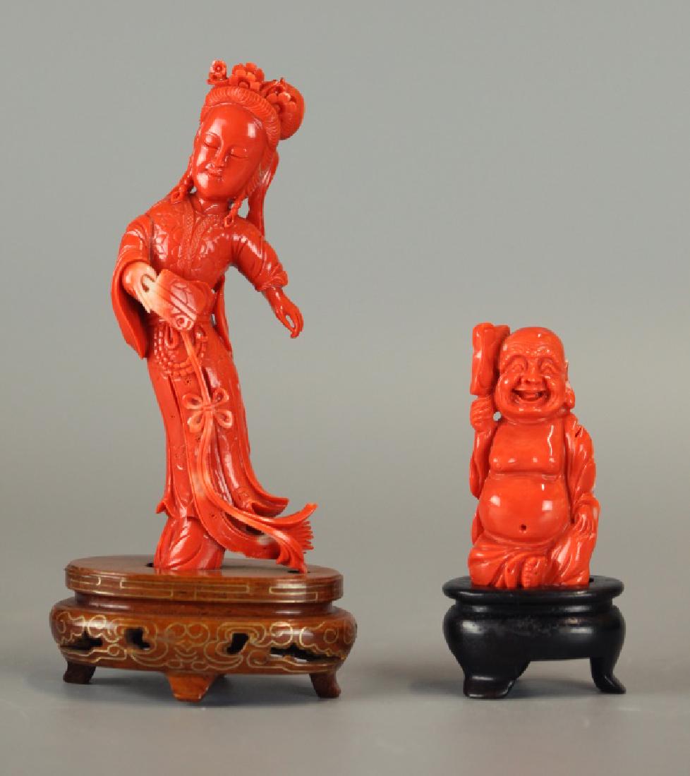 2 Chinese coral carvings (1 of 6)