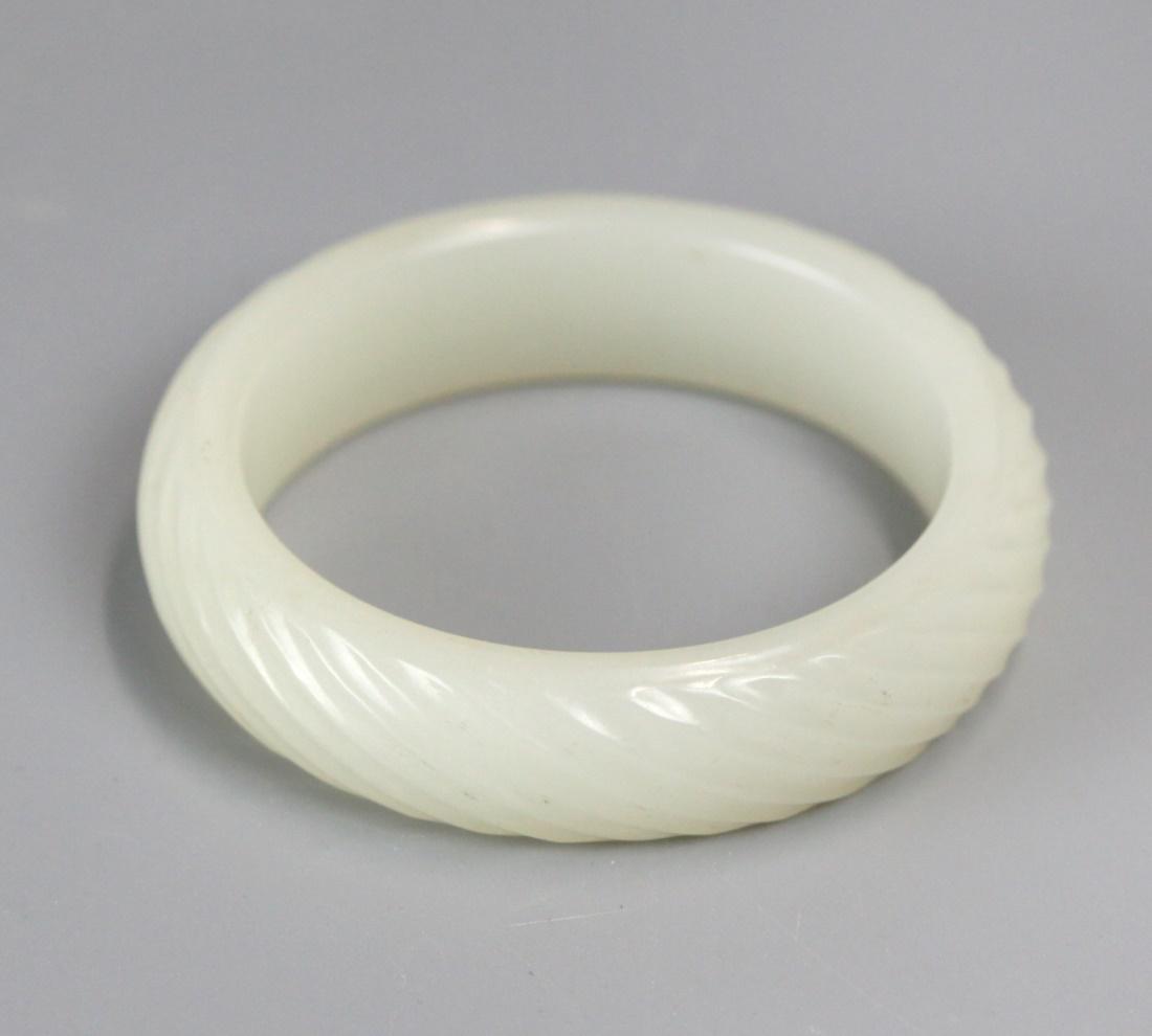 carved Chinese jade/stone bangle (1 of 4)