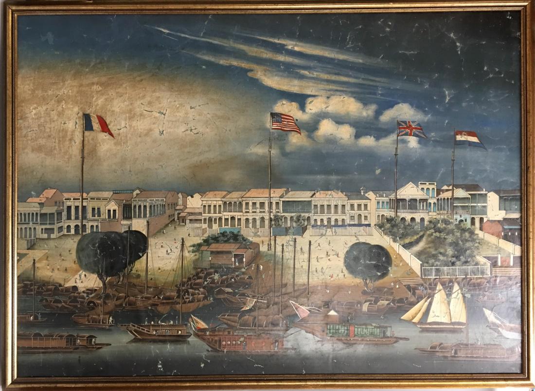 Chinese export oil painting, 19th c. (1 of 9)