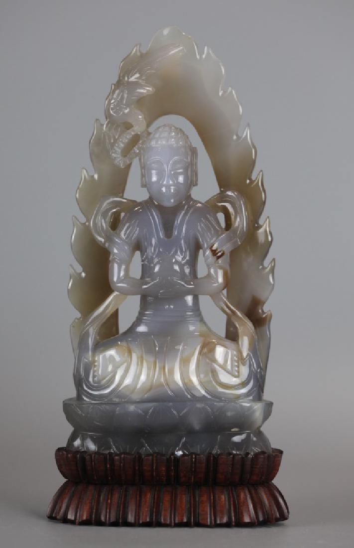 Chinese agate carving of Buddha (1 of 4)