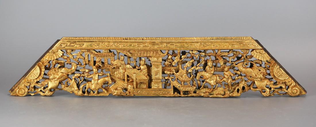 carved Chinese wood panel, possibly 19th c. (1 of 6)