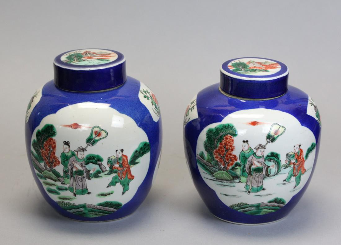 pair of Chinese cover jars, possibly 19th c. (1 of 6)