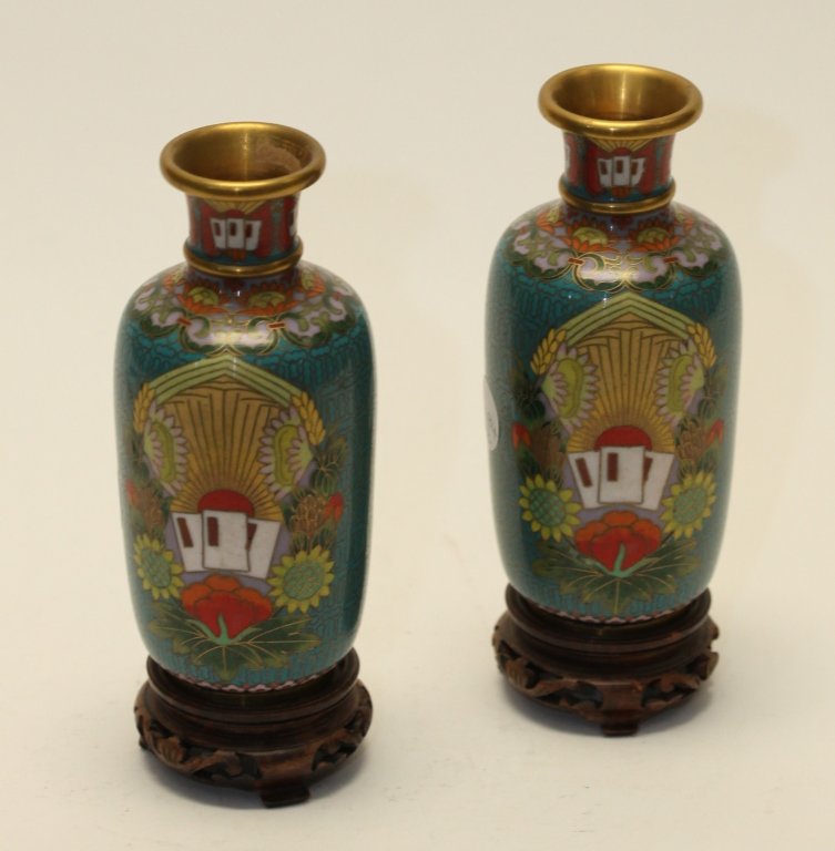 Chinese cultural revolution cloisonne vases (1 of 5)