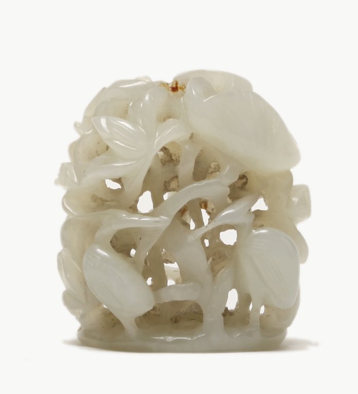 Chinese carved white jade censer finial (1 of 4)