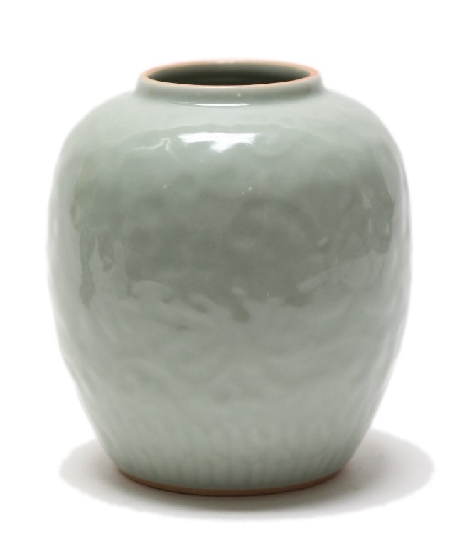 Chinese porcelain celadon ginger jar, late Qing dynasty (1 of 5)