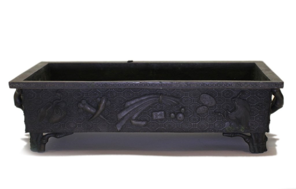 Japanese bronze rectangular planter (1 of 5)