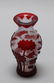 Chinese red overlay peking glass vase
