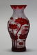 Chinese red overlay peking glass vase - 2