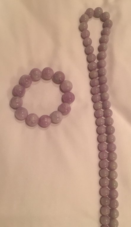 Chinese lavender jadeite necklace & bracelet (1 of 4)