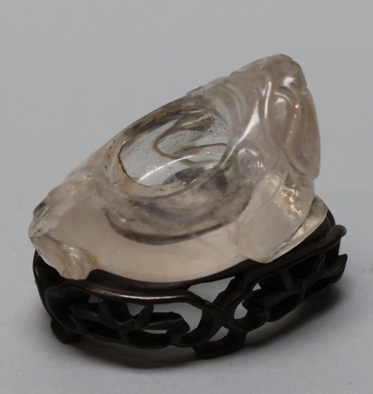 Chinese carved rock crystal inkwell, Qing dynasty (1 of 3)