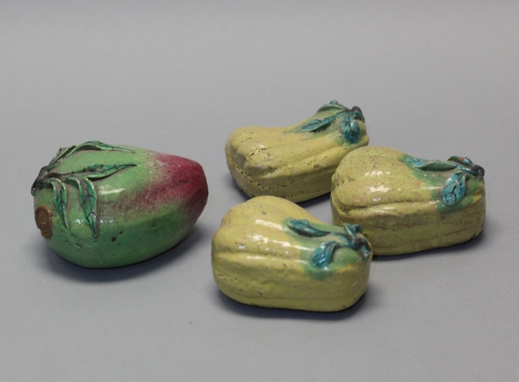 group of 4 Chinese porcelain fruits, Qing dynasty (1 of 3)
