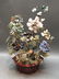 Chinese jade/stone bonsai tree in lacquer planter
