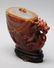 Chinese horn-shaped agate cover jar
