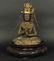 wooden Buddha wearing gilt bronze crown, 19th c.