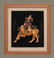 framed Chinese ceramic roof tile of an immortal